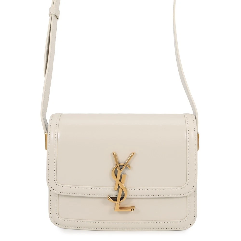 Saint Laurent — SAINT LAURENT PARIS Solferino Shoulder Bag Size Small Leather Ivory 634306