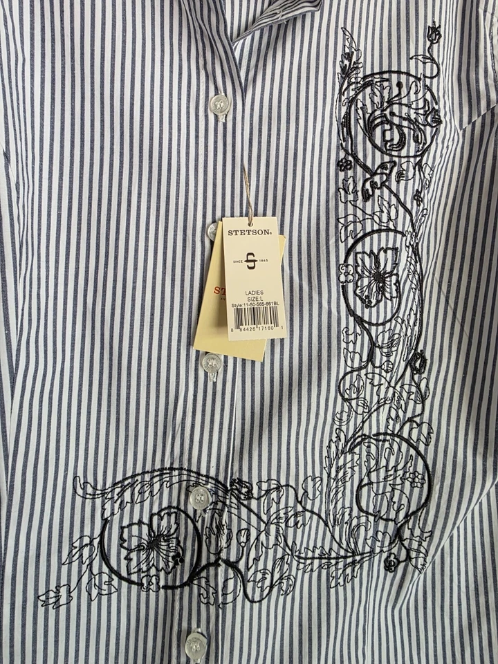 Nueva camisa grande con botones STETSON para dama Foto 2 de 4