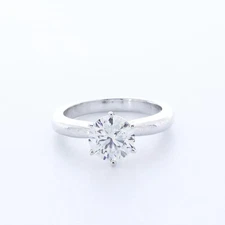 Solitaire Engagement Ring Classic Platinum 1.47 CT Round Lab-Grown Diamond G SI1