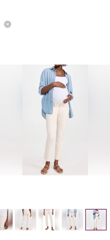 DL 1961 Patti Straight Maternity Jeans -Ecru- Size 31- NEW WITH TAGS