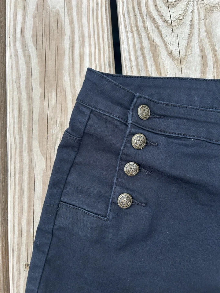 Blackheart Shorts Juniors Size 11 Black Nautical High Rise Goth Flat Front - Image 3 of 4