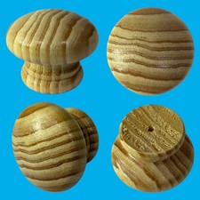 6x Small Round 40mm Wooden Pine Door Knob Handle Cabinet Drawer Kitchen Cupboard