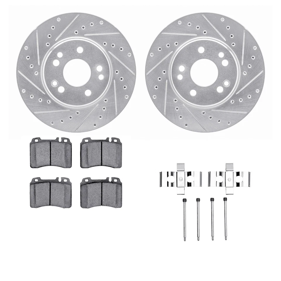 For Mercedes-Benz SL500 94-98 Brake Kit Drilled & Slotted Front Brake Kit w Euro Foto 2 de 3
