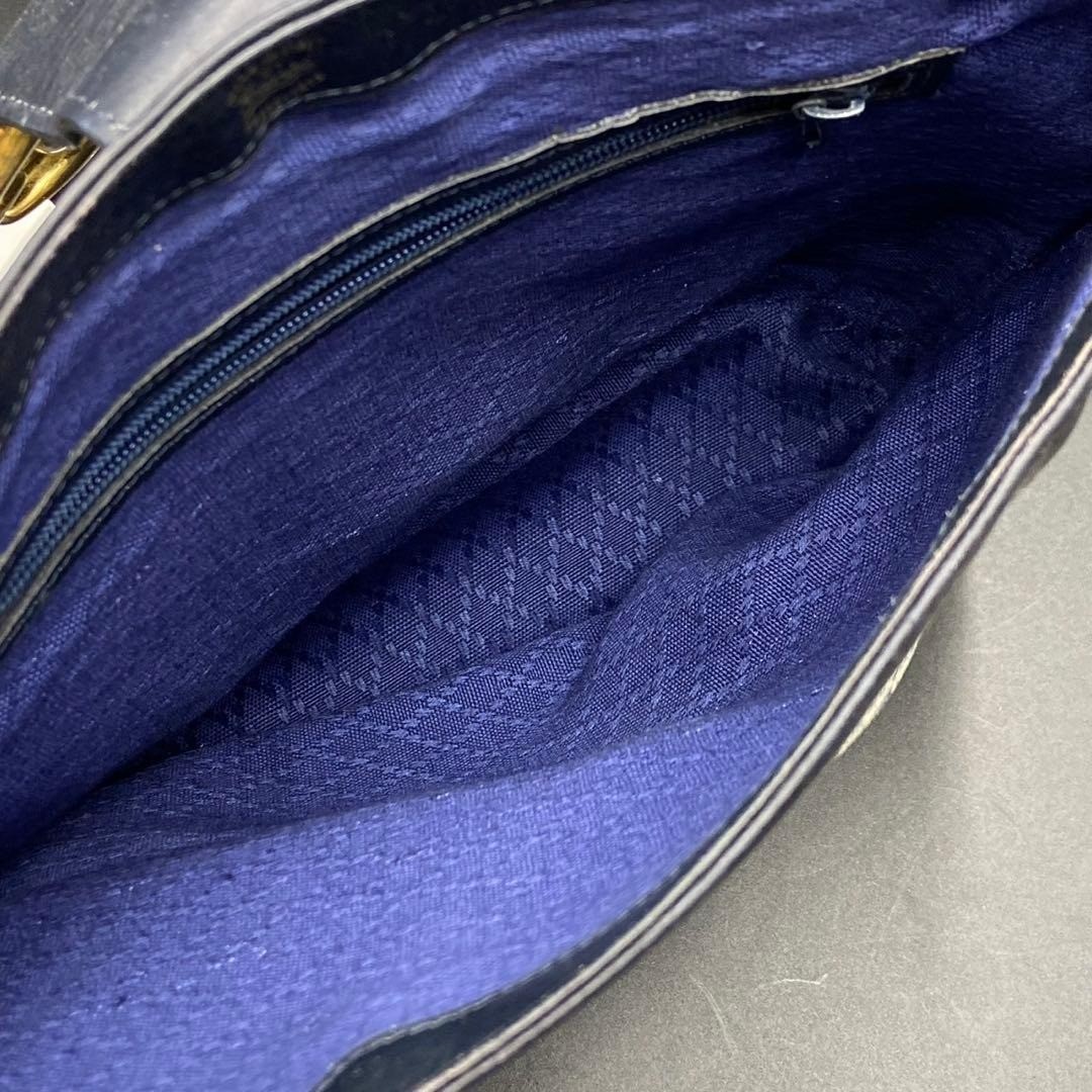 GUCCI Interlocking G Sherry Line Shoulder Bag Crossbody PVC Leather Navy thumbnail 6