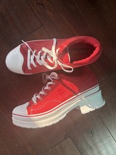 Vintage Sketchers 90's Type Athletic Fashion Shoe Platform Red Suede Skechers 9