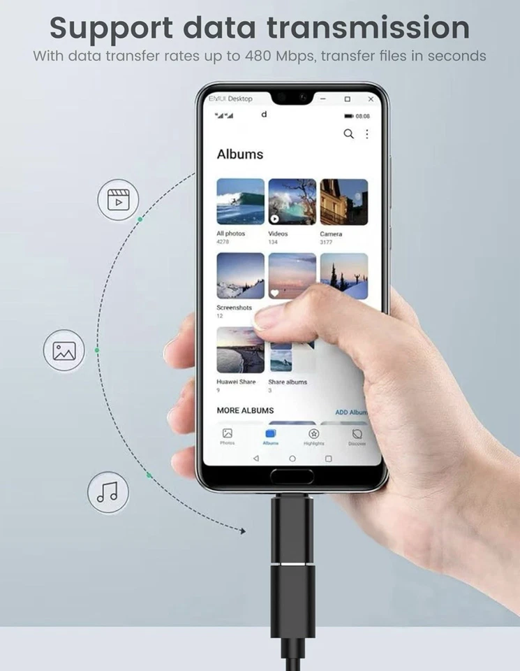 USB 3.1 Type C Female to Micro USB Male Adapter Converter Connector USB-(1) - Image 4 of 4