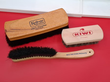 Horsehair Shoe Shine Hat Brim Brushes - Lot of 3 Kiwi Kellogg M F Western Prod