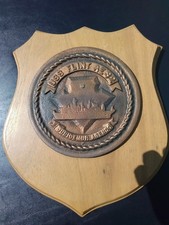 Vintage US Navy Ammo Ship USS Flint AE 32 Brass or Bronze Metal Plaque