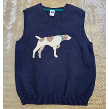 JANIE AND JACK Toddler Boys Preppy Cotton Navy Dog Sweater Vest  4