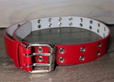 Size small belt with double-prong buckle and grommet holes