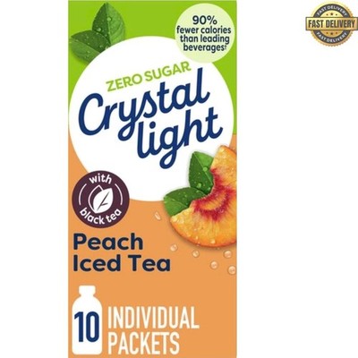 Peach Iced Tea Drink Mix Packets - Zero Sugar, 10 Count of Refreshing Flavor