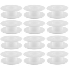 12 PCS 55mm Plastic Spool White Empty Bobbins For Ribbon String Wire DIY