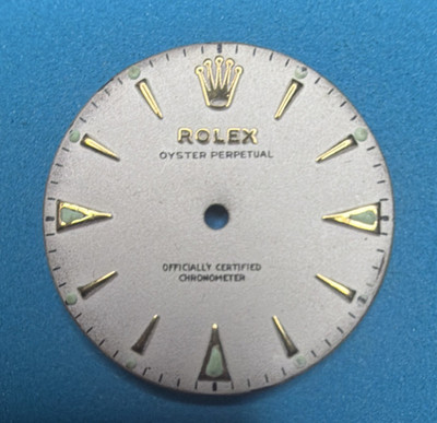 Vintage Rolex Oyster Perpetual Dial Silver Non-Numeric Hour Markers, Bright Lume