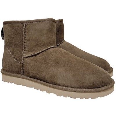 UGG Men Classic Mini Wool Lined Ankle Boots Size US 9 Hickory Brown Suede