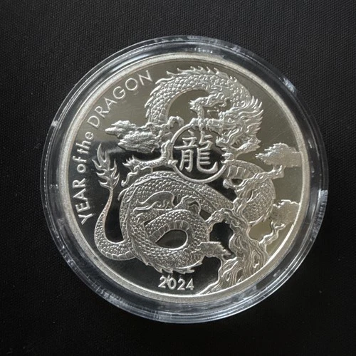 2024 Year of the Dragon ASAHI 1 Oz .999 Silver Bullion Round