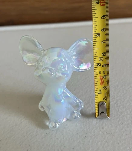 Opalescent Fenton Glass Mouse Figurine