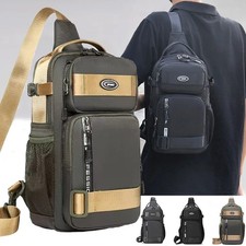 Anti-Theft Men's Sling Crossbody Bag Chest Shoulder Messenger Backpack USB Port