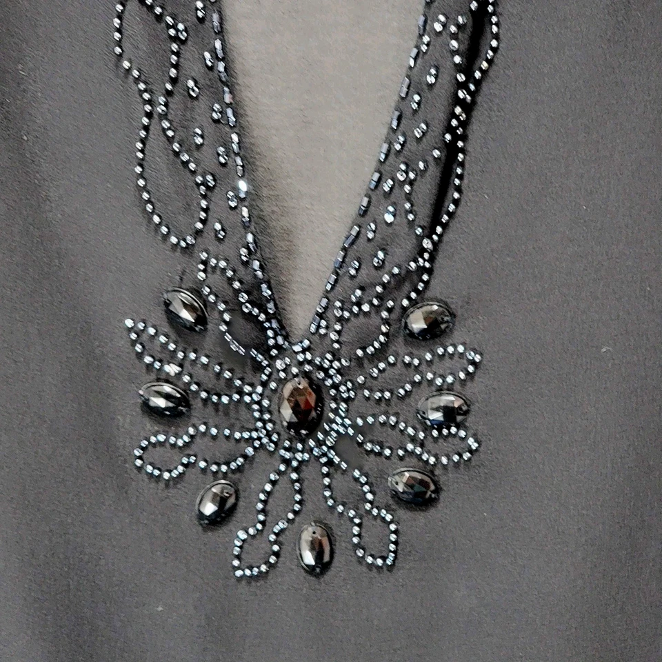 Blusa Jenny Han Para Mujer M Top Transparente Bruja Cuello en V Sexy Cuentas Caprichosa Gótica Foto 3 de 4