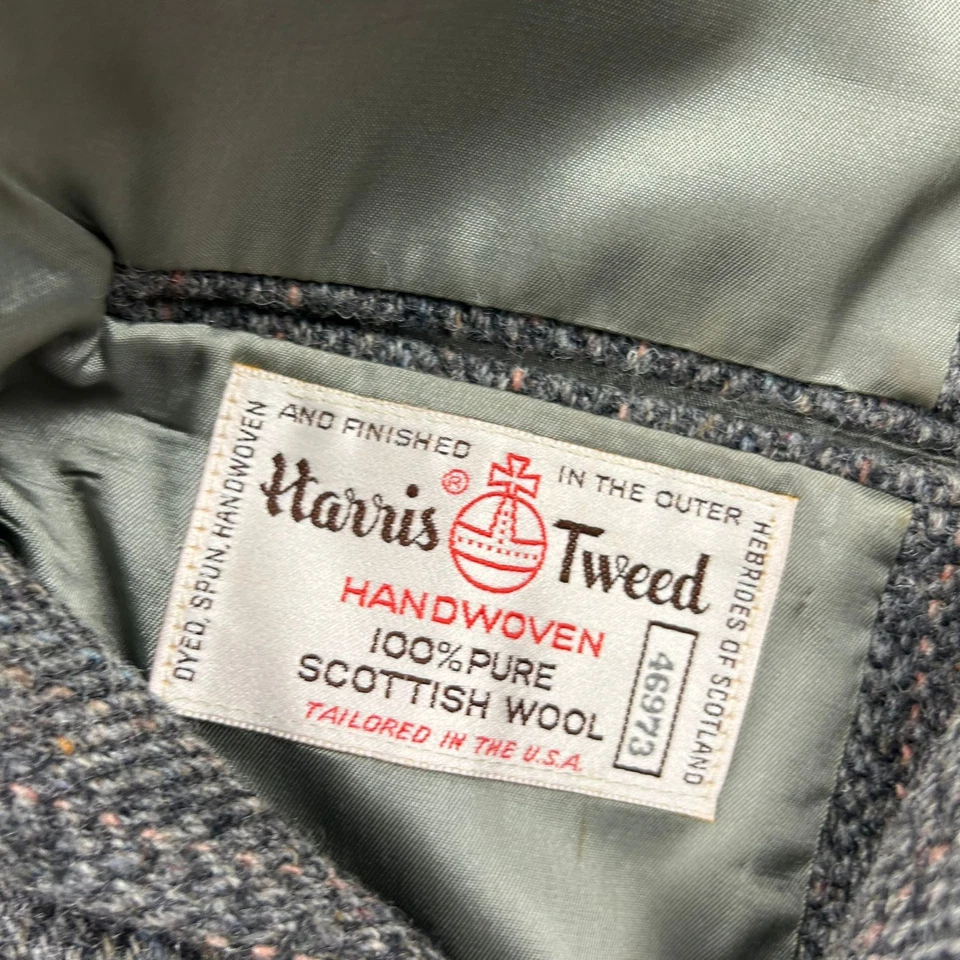 Blazer Harris Tweed Para Hombres 42 Gris Regular Pura Lana Escocesa Tejido a Mano Hebridrides * Foto 2 de 4