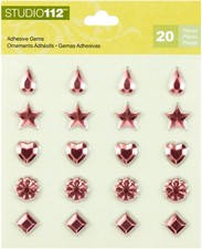 American Crafts Embellishment Gems-Pink - 3 Pack
