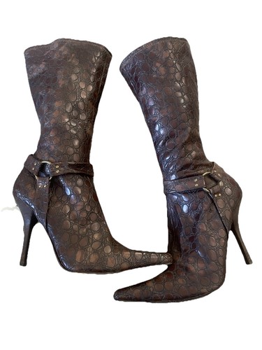 Y2K Zinc Zip Heels Size 6.5