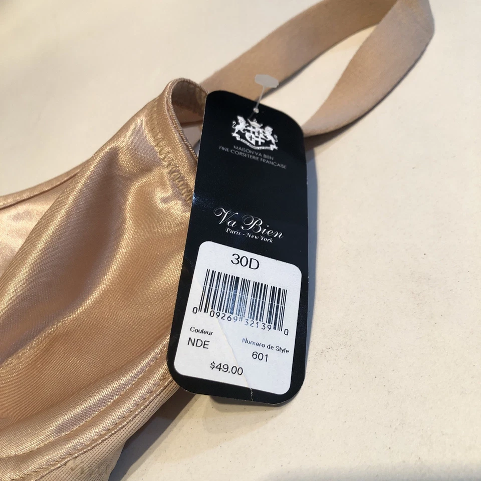 Va Bien 女式复古版型无衬里迷你钢圈文胸米色 30D 码 — 第 2/2 张图片