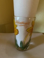 Vintage Boscul Peanut Butter Glass Daffodil Yellow Flowers