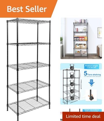 Adjustable 5 Shelf Storage Rack Stainless Steel Garage Organizer