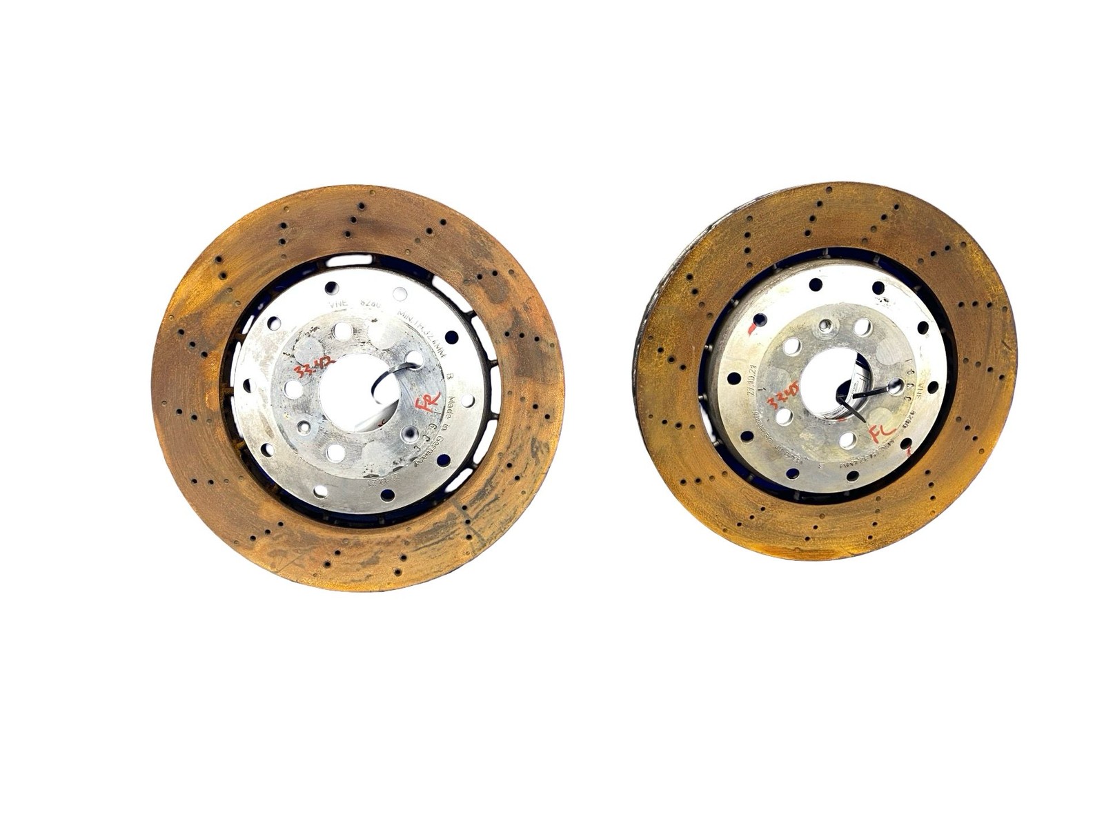 2008-2013 Audi R8 v10 Oem SPYDER AWD 5.0L FRONT LEFT RIGHT BRAKE ROTOR SET