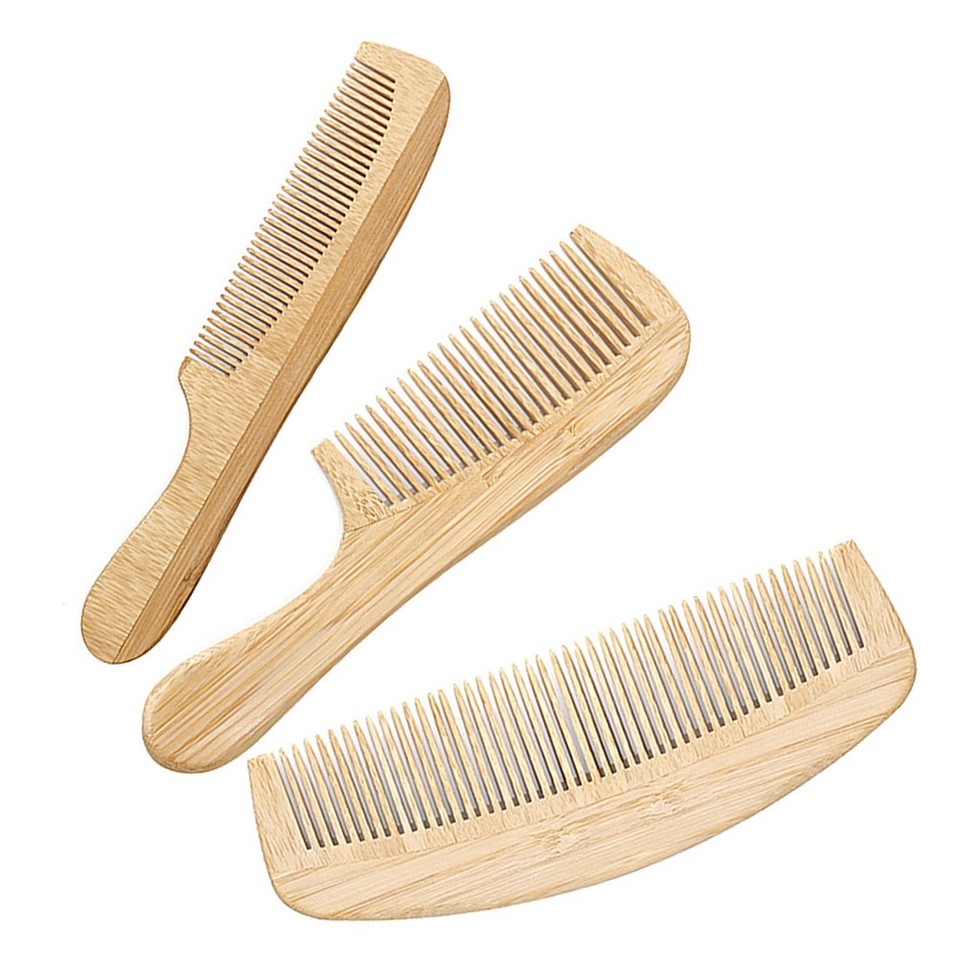 3pcs Anti-static Comb Bamboo Small Comb Portable Fine Tooth Comb Hair ...