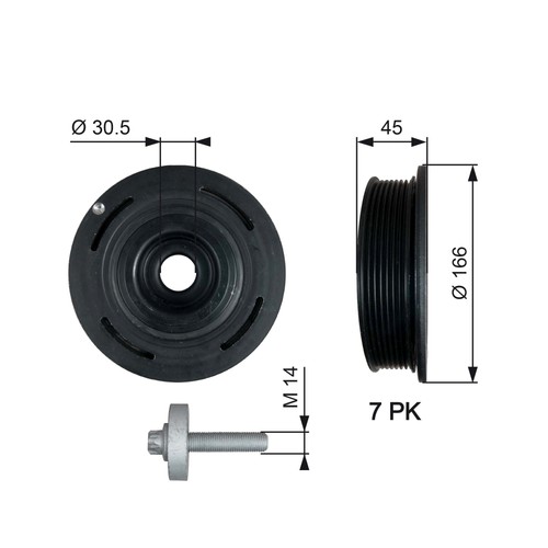BELT PULLEY CRANKSHAFT TVD1054A FOR RENAULT MASTER/II/Platform/Chassis/Van/Bus - Picture 2 of 9
