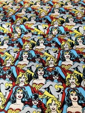 Female Superheroes Fabric Quilting Weight 1 Metre X 110 Cm Excellent Quality