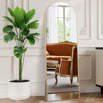 EDX Arched Full Length Mirror 59''x16'' Full Body Mirror Rectangle Free Standing 