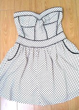 Last Chance Sale New  FULLY-LINED STRAPLESS POLKA DOT DRESS  SZ L