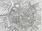 Original wood engraving of the city of Beaune, 1575, by Belleforest