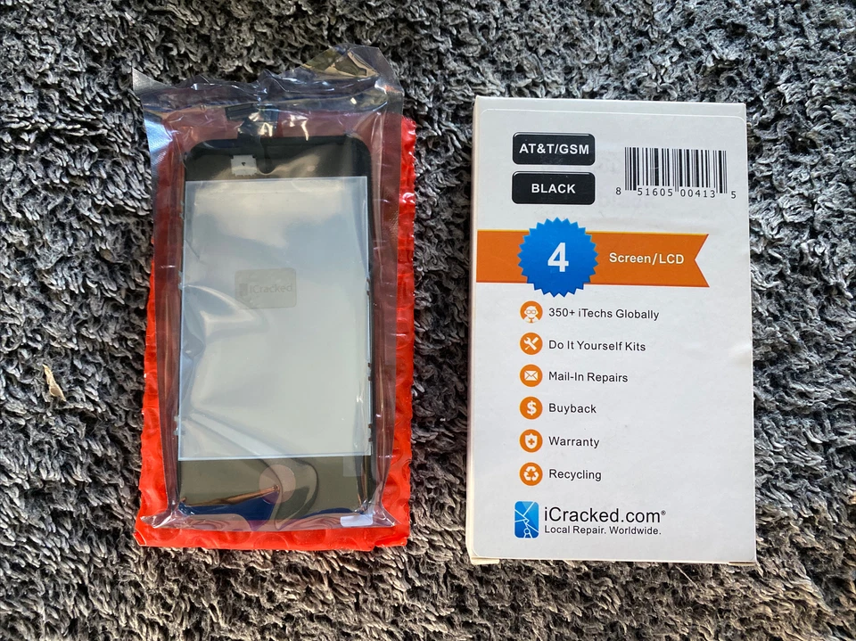 iCracked Iphone 4 AT&T/GSM Front Replacement Screen/LCD (Black) - Image 2 of 2