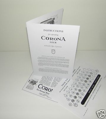 Advertisement Reproduction Corona 4 Portable Typewriter Instruction Manual