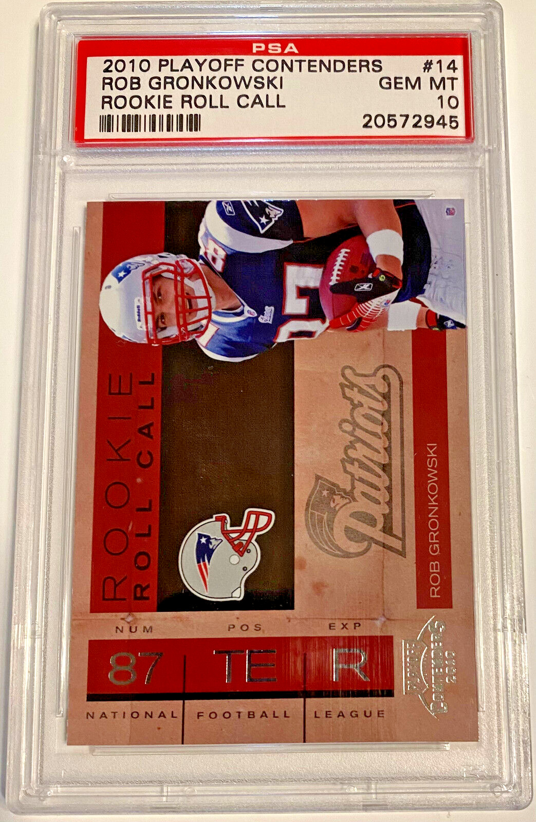 Rob Gronkowski Playoff Contenders Rookie Roll Call #14 Base