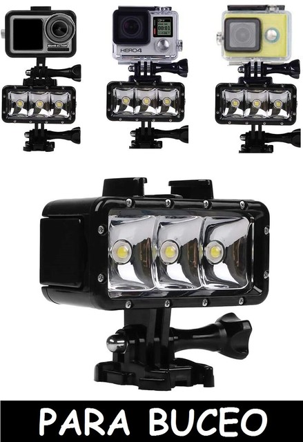 FLASH DE BUCEO SUBMARINO PARA CÁMARAS DEPORTIVAS COMP. GOPRO, OSMO, XIAOMI ETC