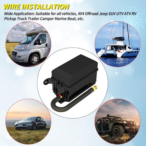 12V Fuse and Relay Box Holds 6 Slots Automotive Universal Waterproof Relay Box w - Foto 6 di 11