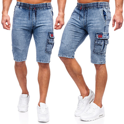 Jeans Bermudas Denim Jeanshose Shorts Kurzhose Classic Kurze Herren BOLF Motiv 