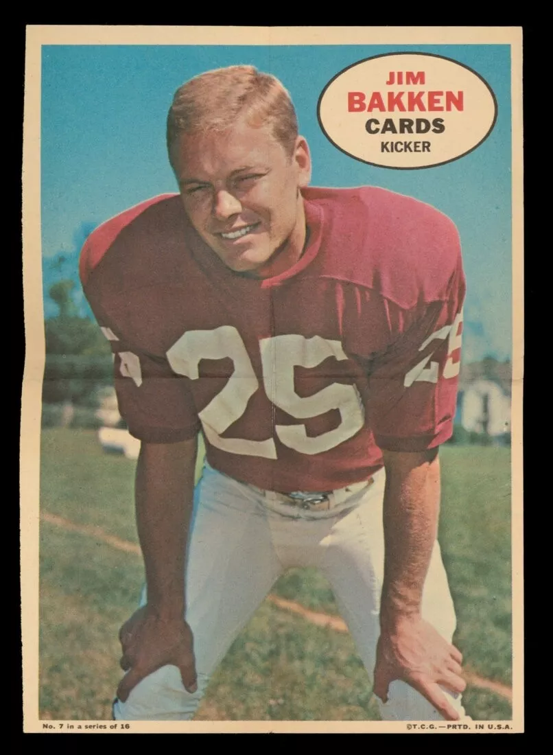 1968 Topps Posters Inserts Set-Break #  7 Jim Bakken *GMCARDS*