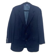 Vintage Polo By Ralph Lauren Made In USA Two Button Wool Blazer - Navy