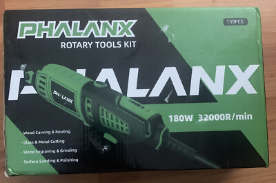 180W Rotary Tool Kit, 1.5-Amp PHALANX 6 Variable Speed with Flex Shaft, 8000-...