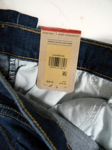 Levi's Women's Plus Size 16W Classic Straight Mid Rise Dark Blue Jeans - Picture 3 of 7