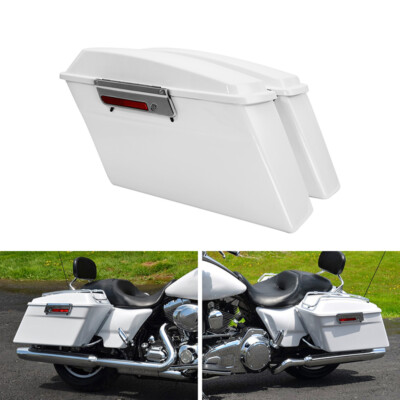 Plastic Hard Saddlebags White Fit For Harley Softail Heritage