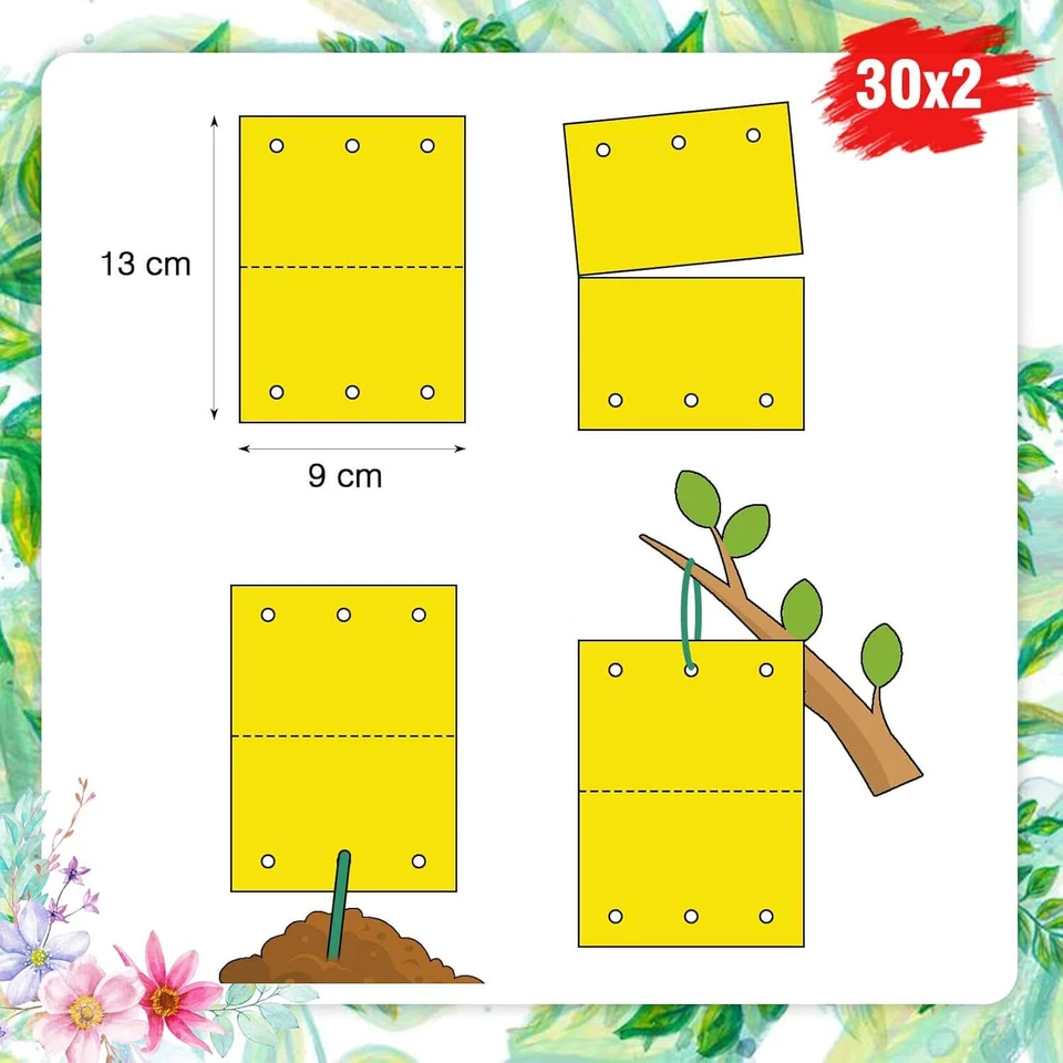 Gelbsticker 60 Stück, Trauermücken Bekämpfen, Gelbtafeln Trauermücken Gegen Klei - Bild 3 von 4