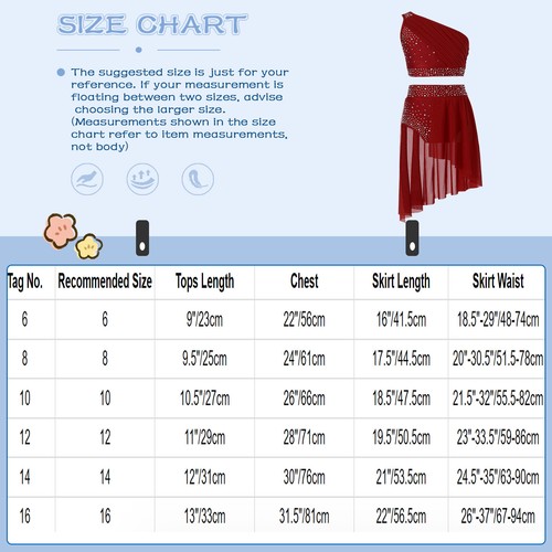 Kids Girls Lyrical Dance Outfit Rhinestone Crop Top With Skirted Briefs Shiny - Picture 60 of 65