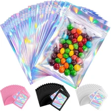 Resealable Smell Proof Bags Clear Zip Food Storage Bag lock Foil Mylar Pouch