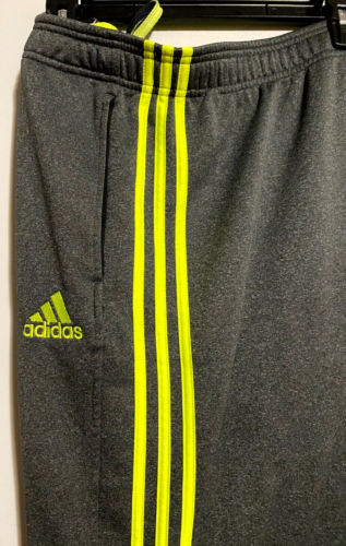 Adidas Gray Green Stripes Logo Sweat Pants Mens Size XL Drawstring Waist Pockets - Picture 4 of 22